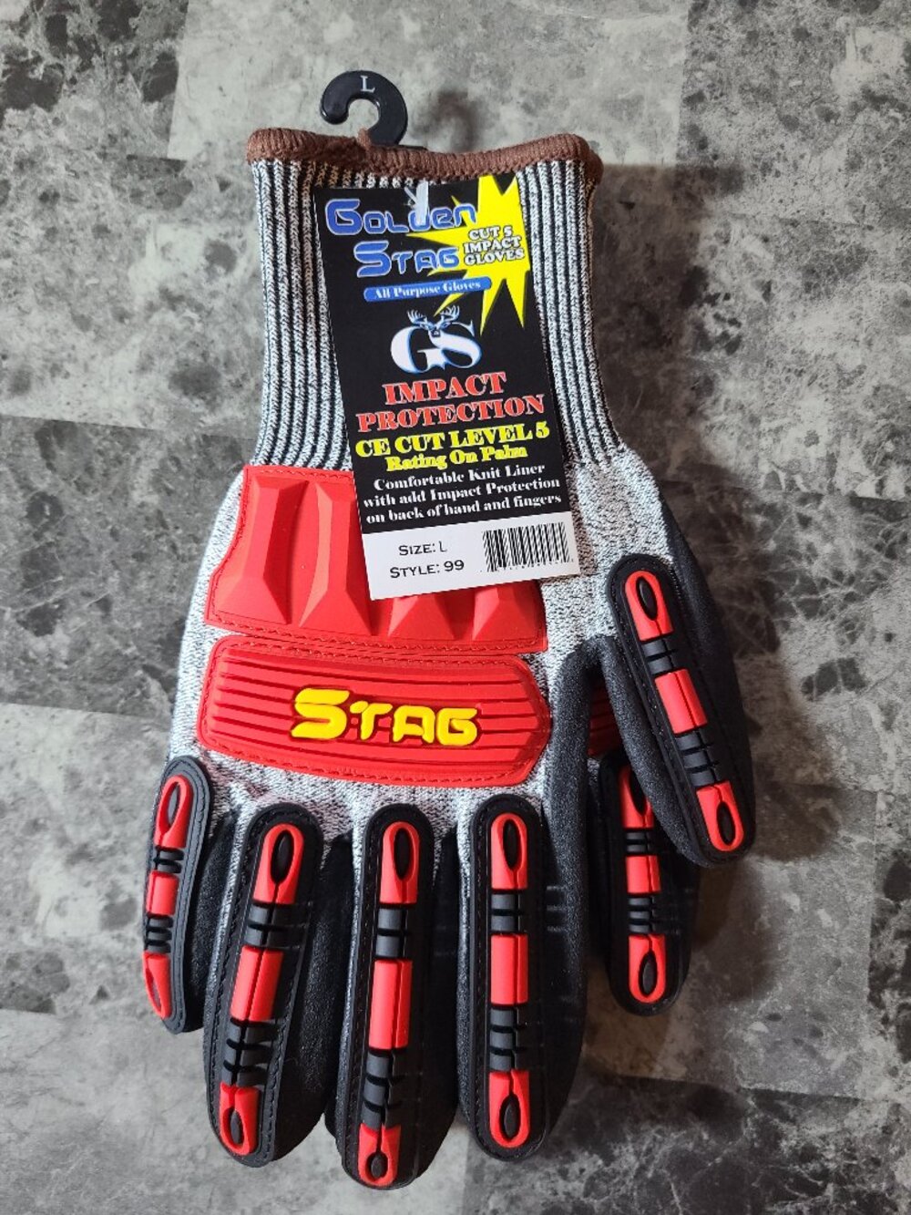 Golden Stag Gloves L Style 99 black & red